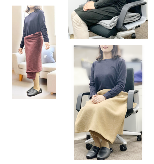 巻く、敷く、掛ける　活性炭シートを内蔵したおなら消臭ブランケット「ハクナマタタ」